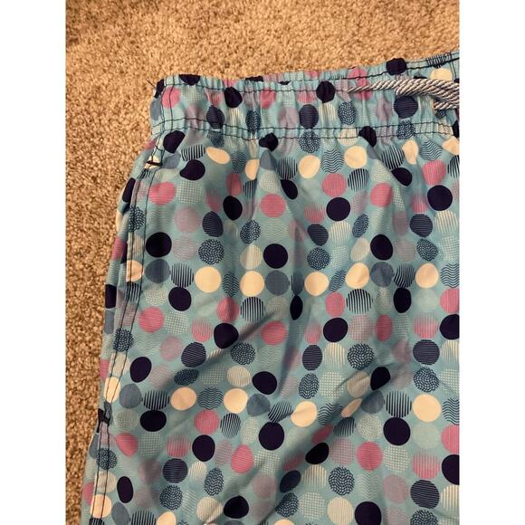 NWT TailorByrd Men's Blue Polka Dot UV Protection Quick Dry Swim Trunks, XL - Picture 4 of 8